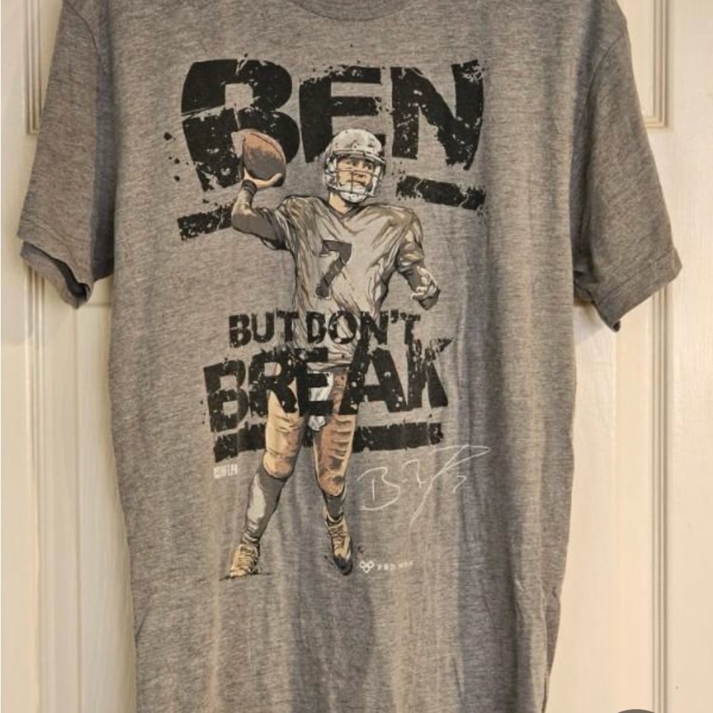 Ben Roethlisberger Tshirt 'Ben But Don't Break' Football Screenprint Signature